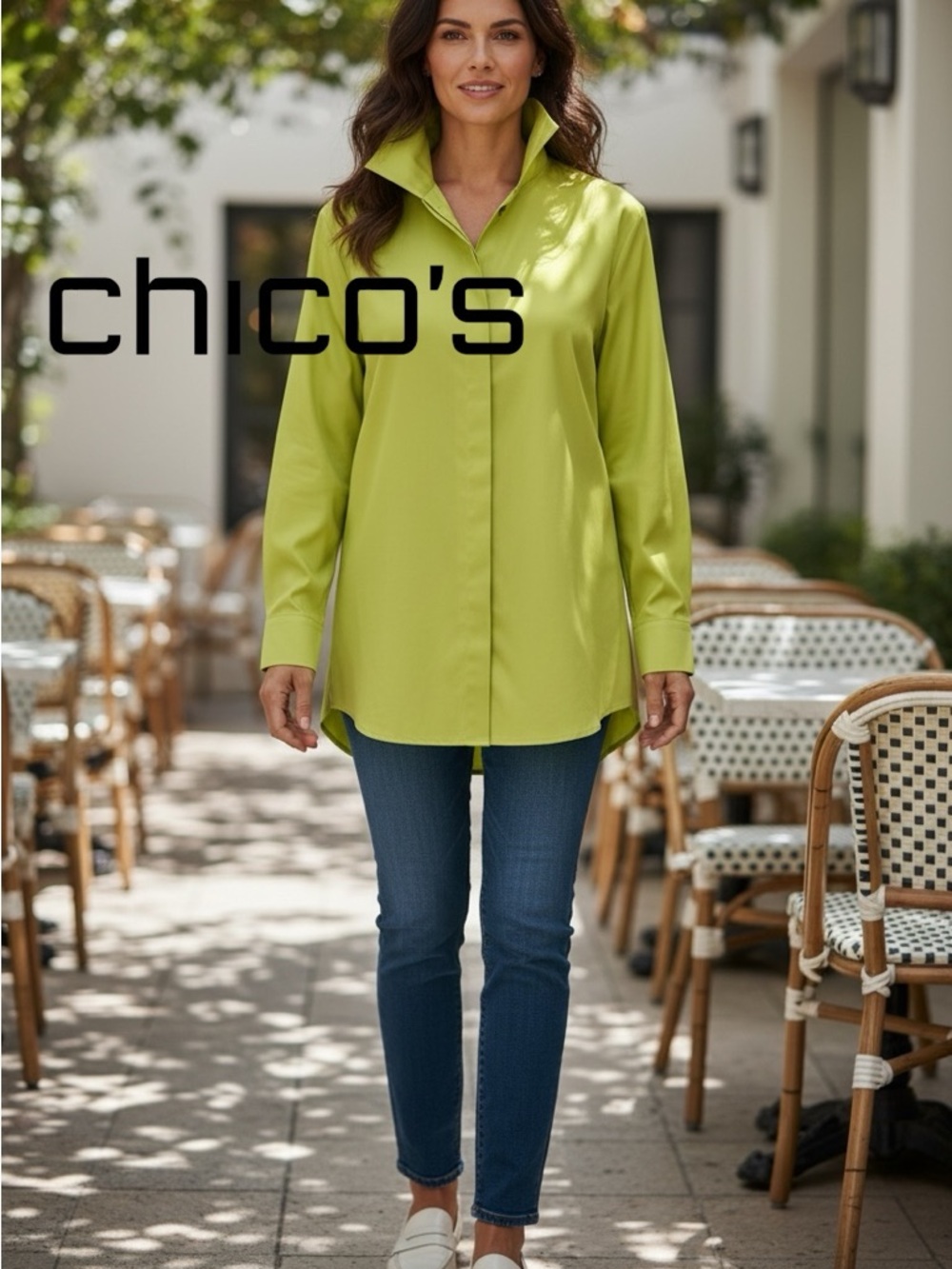 Chico’s Chartreuse Duster Shirt